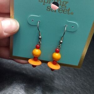 Spring Street red and orange earrings